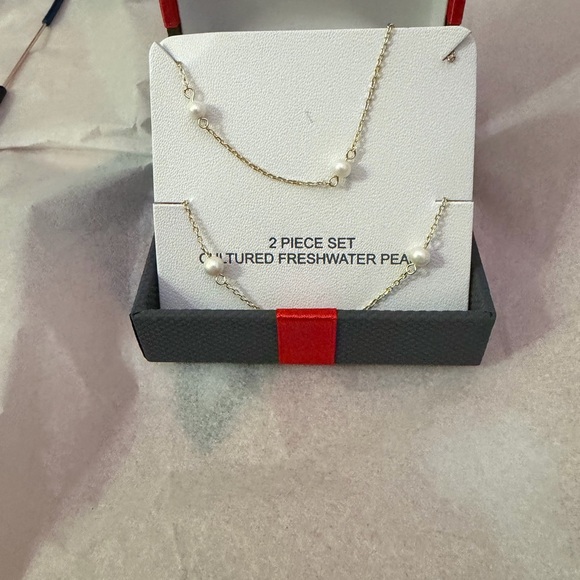 Jewelry - Cultured Freshwater Pearl Gold-Tone 2-Piece Necklace Set